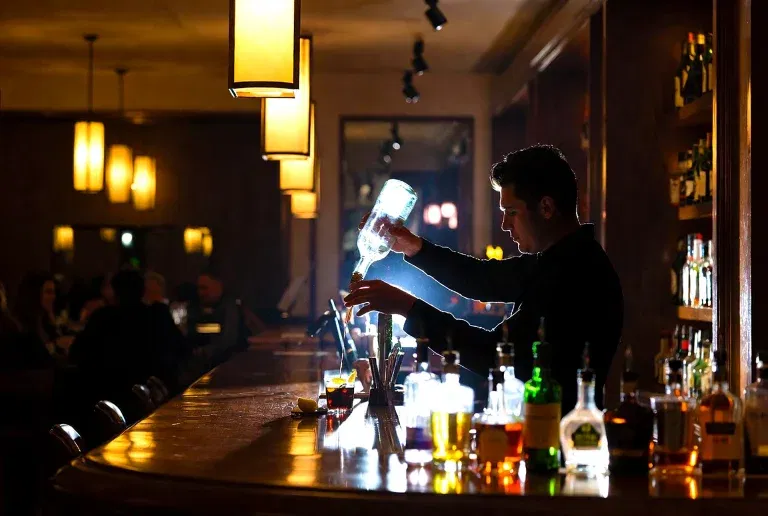 Server working behind the bar